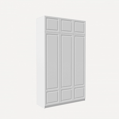 Шкаф с антресолью и фрезерованными фасадами Марс Белый (Оргей+)